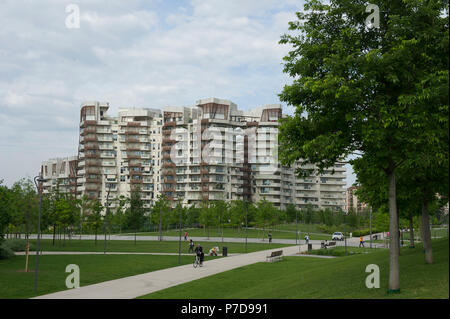 L'Europe. L'Italie. La Lombardie. Milan. Dans le district de gratte-ciel Citylife, résidence conçue par Zaha Hadid Banque D'Images