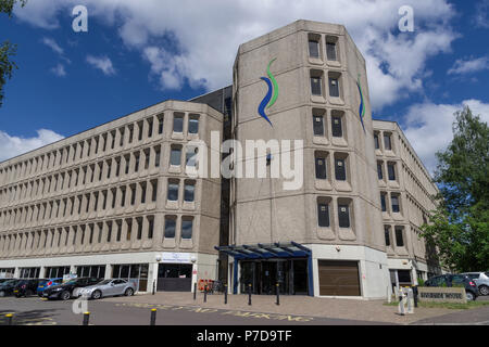 Riverside House, un bâtiment des années 70 construit dans le style 'brutaliste' ; Northampton, Royaume-Uni Banque D'Images