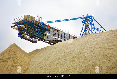 Partie supérieure de la 2 de la mine de potasse près de Zielitz, Saxe-Anhalt, Allemagne de l'Est, d'un zoom avant Banque D'Images