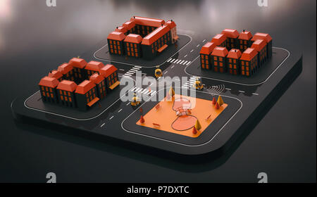 Sel-conducteurs de voitures - 3D Illustration Banque D'Images