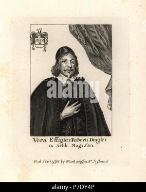 Robert Dingley, 1619-1660. Divine et prédicateur puritain, M.A. Magdalen College, Oxford. La gravure sur cuivre de William Richardson illustrant les portraits biographiques de Granger's history of England, Londres, 1792-1812. James Granger (1723-1776) était un pasteur anglais, biographe, et imprimer collecteur. Banque D'Images