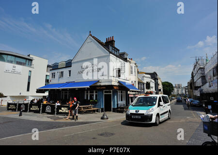 Wagon et chevaux Pub Anglais à Brighton, ville balnéaire, Brighton & Hove, East Sussex, England, UK Banque D'Images