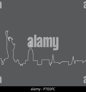 New York City skyline - croquis de New York cityscape Illustration de Vecteur