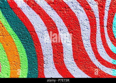 MINSK, BELARUS - MART 28, 2018 : street art fond coloré. fragment de graffiti sur le mur Banque D'Images