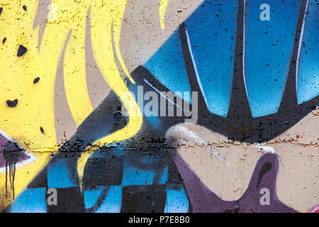 MINSK, BELARUS - 13 avril 2018 : partie de street art abstrait art fond dessin contemporain. Banque D'Images