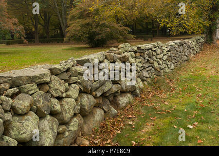 Mur de pierre clôture dans le Connecticut Banque D'Images