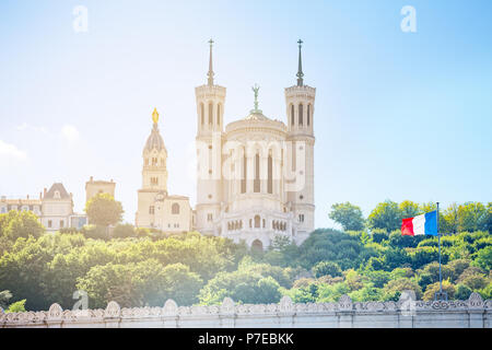 Basilique de Notre-Dame de Fourvière, Lyon, France Banque D'Images