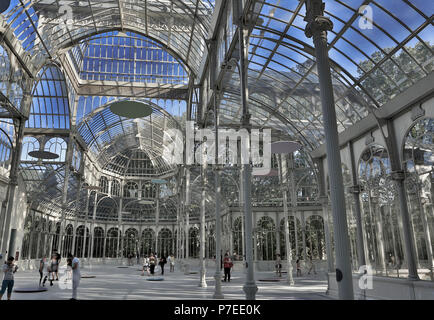 Intérieur du Palais de Cristal à Madrid Espagne Banque D'Images