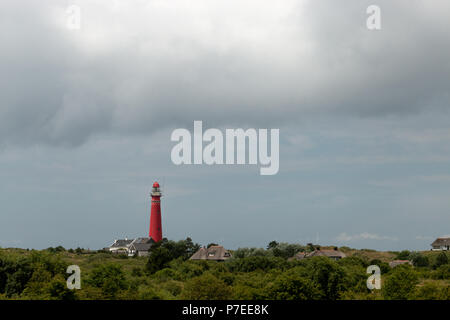 Le phare principal sur l'île de Schiermonnikoog, Pays-Bas Banque D'Images