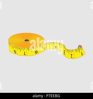 Mètre sur mesure, tableau, longueur, mesure de la perte de poids numéro de millimètre Illustration de Vecteur
