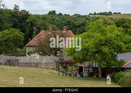 La ferme d'ail, 52, île de Wight, Angleterre, Royaume-Uni. Banque D'Images