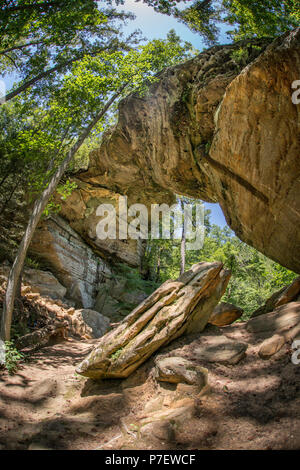 Une image de Gray's Arch, une arche en grès naturel formation Kentucky's Red River Gorge zone géologique. Banque D'Images