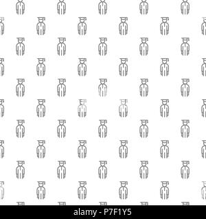 Homme simple, étudiant en graduation cap seamless pattern avec différentes icônes et symboles sur fond blanc télévision vector illustration Illustration de Vecteur