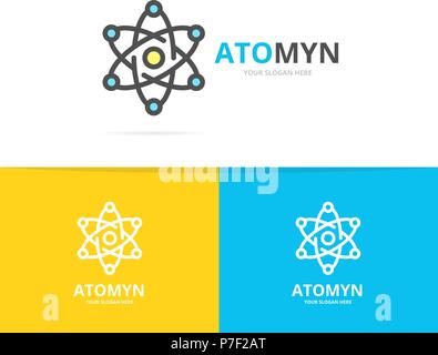 Atome et molécule simple modèle de conception de logo. Symbole et sign vector illustration Illustration de Vecteur