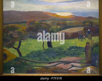 Paul Gauguin (1848-1903). Le peintre français. Paysage de Bretagne, 1889. Musée national. Stockholm. La Suède. Banque D'Images