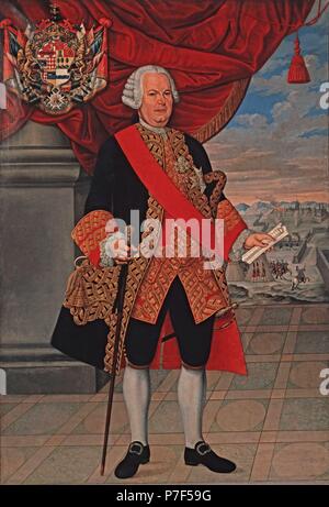 Retrato de Manuel de Amat y Junyent (1704-1782). Militar español. Gobernador et président de la Audiencia de Chile (1755-1761) y virrey de Perú (1761-1776). Musée : Musée d'Art Moderne (MNAC). Banque D'Images