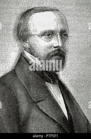 Rudolf Virchow (1821-1902). Pathologiste allemand et homme politique. Gravure en notre siècle, 1883. Banque D'Images