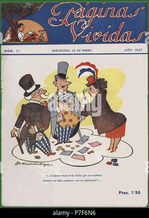 Portada de la revista infantil Páginas vividas. Madrid, año 1947. Banque D'Images