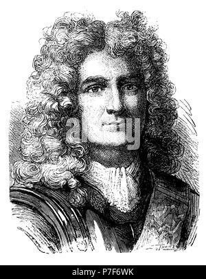 Sébastien Le Prestre de Vauban (1663-1707), ingeniero militar y mariscal francés. La gravure de 1873. Banque D'Images