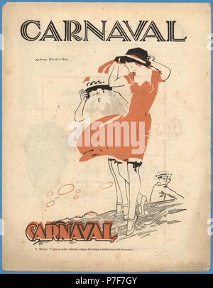 Portada de la revista satírica Carnaval, editada en Barcelona, julio de 1921. Banque D'Images