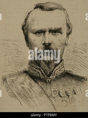 Pierre-Louis Charles de Failly (1810-1892). Le général français. Portrait. La gravure. 'La Ilustracion Espanola y Americana', 1870. Banque D'Images