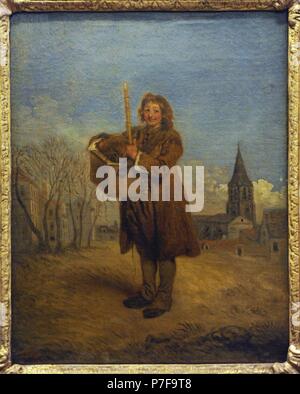 Jean Antoine Watteau (1684-1721). Le peintre français. Avec un Savoyard Marmot, 1716. Le Musée de l'Ermitage. Saint Petersburg. La Russie. Banque D'Images