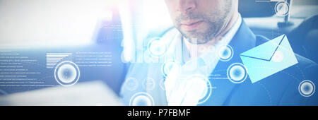 Image composite de l'arrière-plan de communication e-mail Banque D'Images