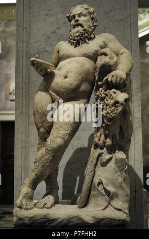 Silène. Compagnon satyre et tuteur pour le vin dieu Dionysos. Travail de Romain. En. Le Musée de l'Ermitage. Saint Petersburg. La Russie. Banque D'Images