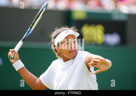 Londres, Royaume-Uni. 5 juillet, 2018. Naomi Osaka (JPN) Tennis : Naomi de Osaka au Japon pendant féminin deuxième tour des championnats de tennis de Wimbledon contre Katie Boulter de Grande-Bretagne à l'All England Lawn Tennis et croquet Club à Londres, Angleterre . Credit : AFLO/Alamy Live News Banque D'Images