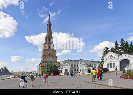 Kazan, Russie. Le 06 juillet, 2018. La tour penchée de Kazan, le Kremlin de Kazan, forteresse, château, mosquée, UNESCO World Heritage Site, Impressions Kazan Kazan/Coupe du Monde de Football 2018 en Russie à partir de la 14.06. - 15.07.2018. Utilisation dans le monde entier | Credit : dpa/Alamy Live News Banque D'Images