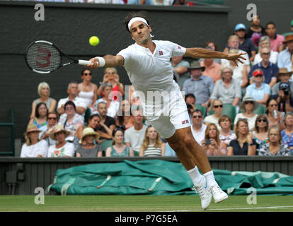 ROGER FEDERER, le tournoi de Wimbledon 2018, le tournoi de Wimbledon 2018, le All England Tennis Club, 2018 Banque D'Images