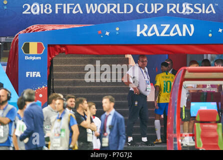 Belgique - Brasil, Soccer, Kazan, Juillet 06, 2018, NEYMAR Bra 10 Triste, Déçu, en colère, d'émotions, de déception, de frustration, frustration, tristesse, désespoir, désespoir, BELGIQUE - Brésil 2018 COUPE DU MONDE DE LA FIFA, la Russie, le meilleur de la saison 2018/2019, 8, 06 juillet 2018, Stade de Kazan, en Russie. © Peter Schatz / Alamy Live News Banque D'Images