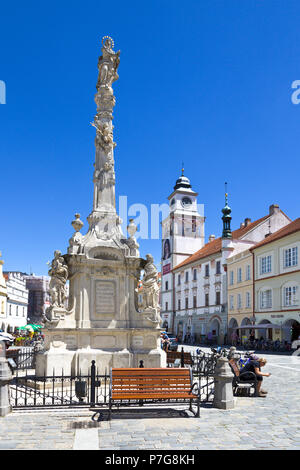 Radnice, pamatkova mestska Masarykovo Namesti, zona, Trebon, Jizni Cechy, Ceska Republika / mairie, place Masaryk, ville protégée, réserve ville Tr Banque D'Images