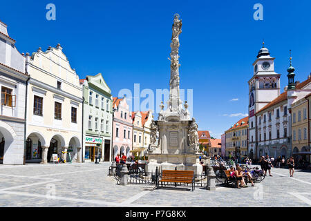 Radnice, pamatkova mestska Masarykovo Namesti, zona, Trebon, Jizni Cechy, Ceska Republika / mairie, place Masaryk, ville protégée, réserve ville Tr Banque D'Images