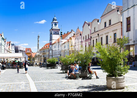 Radnice, pamatkova mestska Masarykovo Namesti, zona, Trebon, Jizni Cechy, Ceska Republika / mairie, place Masaryk, ville protégée, réserve ville Tr Banque D'Images