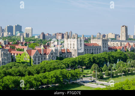 Vue aérienne du campus de l'Université de Chicago Banque D'Images