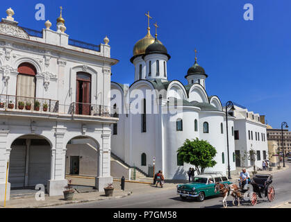 Notre Dame de Kazan, La Cathédrale Orthodoxe la cathédrale orthodoxe russe dans la vieille ville historique, La Havane, Cuba Banque D'Images