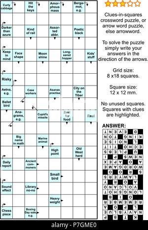 Places fléchés, mots croisés ou vers word puzzle, d'autre arrowword scanword ou. Taille réelle, réponse inclus. Illustration de Vecteur