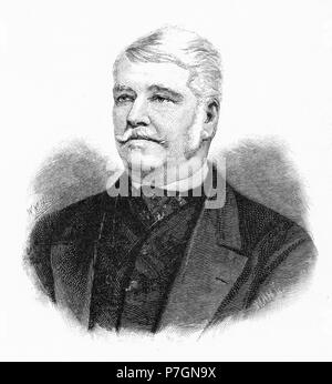 Gravure de Sir Arthur Edward Kennedy GCMG CB (1809 -1883) administrateur colonial britannique qui a servi comme gouverneur de colonies britanniques en Sierra Leone, l'ouest de l'Australie, l'île de Vancouver, Hong Kong et le Queensland. À partir de l'Atlas pittoresque d'Australasie Vol 2, 1886 Banque D'Images