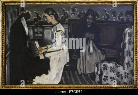 Paul Ce zanne (1839-1906). Le peintre français. Fille au piano (Ouverture de Tannhauser), ca. 1868. Huile sur toile. Le Musée de l'Ermitage. Saint Petersburg. La Russie. Banque D'Images