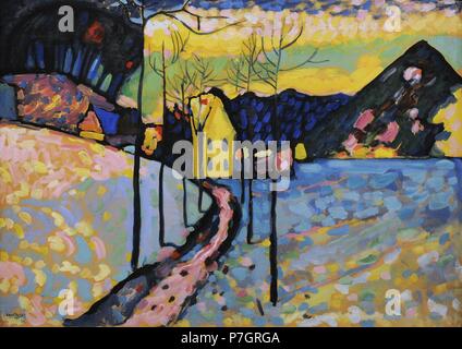 Wassily Kandinsky (1866-1944). Peintre russe, plus tard en français. Paysage d'hiver, 1909. Huile sur carton. Le Musée de l'Ermitage. Saint Petersburg. La Russie. Banque D'Images