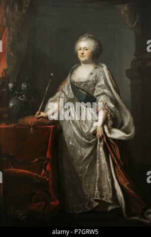 Portrait de l'impératrice Catherine II la Grande (1729-1796). Par Johann Baptist Lampi I (1751-1830). 1794. Huile sur toile. Le Musée de l'Ermitage. Saint Petersburg. La Russie. Banque D'Images