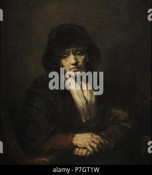 Rembrandt Harmenszoon van Rijn (1606-1669). Peintre hollandais. Portrait d'une vieille femme, 1654. Le Musée de l'Ermitage. Saint Petersburg. La Russie. Banque D'Images
