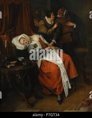 Havickszoon Jan Steen (1626-1679). Peintre hollandais. Visite du médecin, c.1660. Le Musée de l'Ermitage. Saint Petersburg. La Russie. Banque D'Images