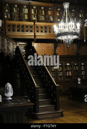 Le Musée de l'Ermitage. Bibliothèque de Nicolas II, appartenant à des appartements privés. Conçu par Alexander Krasovsky, 1894-1895. L'intérieur. Saint Petersburg. La Russie. Banque D'Images