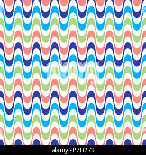 Motif géométrique vagues seamless. Rayures zigzag ondulé simple arrière-plan. Décoration design moderne et coloré Banque D'Images