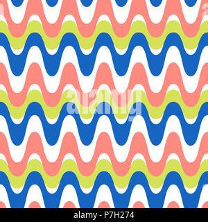 Motif géométrique vagues seamless. Rayures zigzag ondulé simple arrière-plan. Décoration design moderne et coloré Banque D'Images