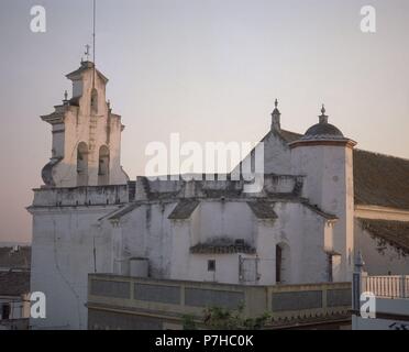 Sur l'extérieur VISTA GENERAL DEL ABSIDE. Emplacement : IGLESIA DE NUESTRA SEÑORA DE LA GRENADE, GUILLENA, Séville, ESPAGNE. Banque D'Images