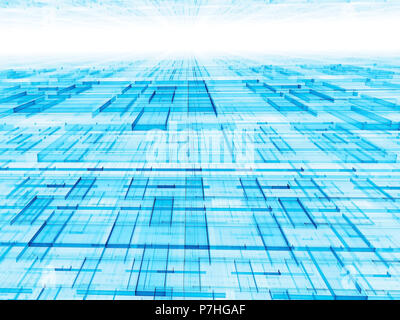 Résumé fond blanc et bleu - image générée numériquement Banque D'Images