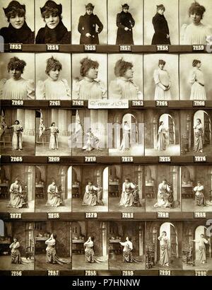 Sarah Bernhardt, le rôle de Jeanne D'Arc [30 retratos en una lámina]. Banque D'Images